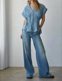 By Together - Monoco Peplum Denim Top
