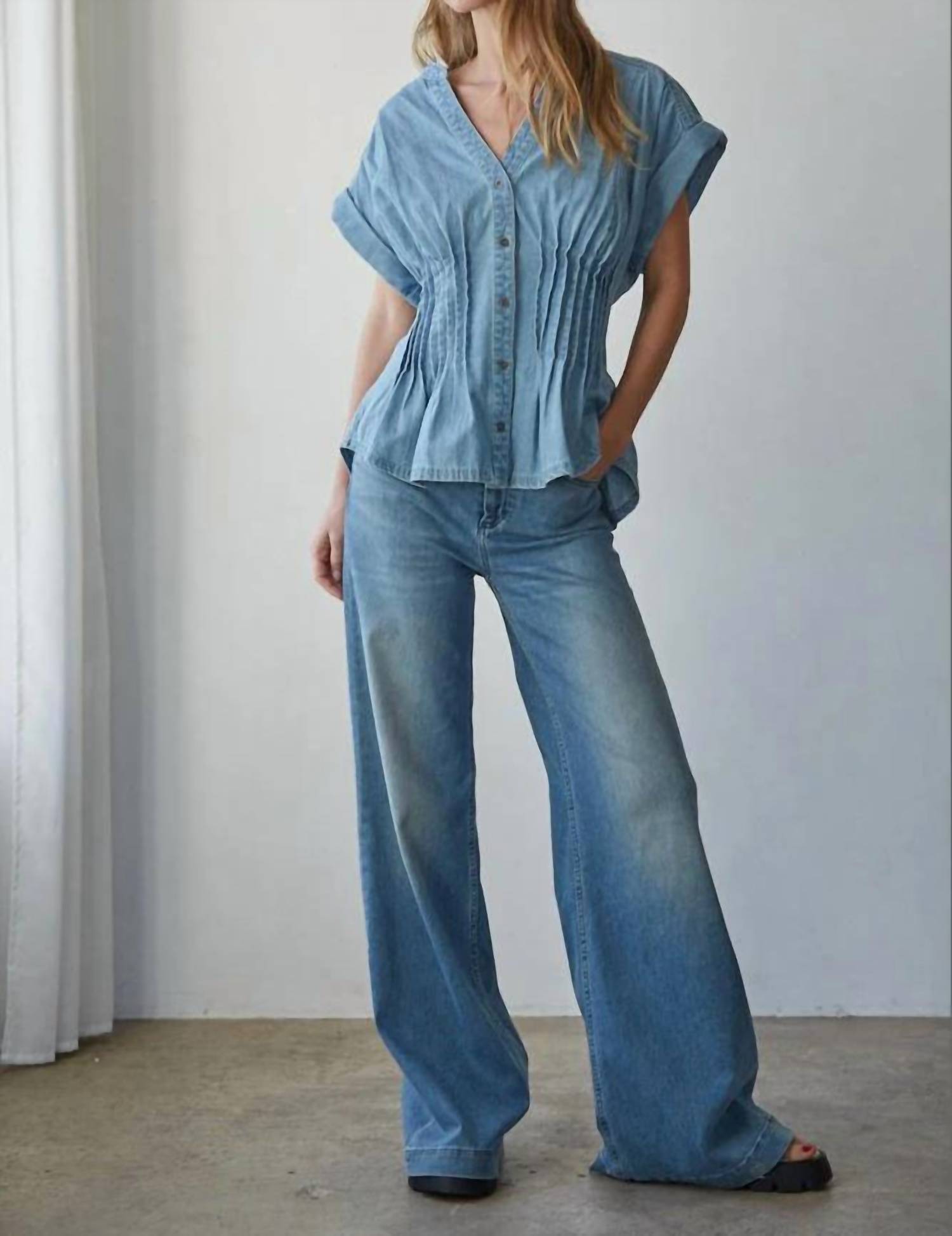 By Together - Monoco Peplum Denim Top