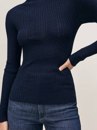 DL1961 - Women's Turtleneck Sweater in navy 1 - women's sweater - view 6