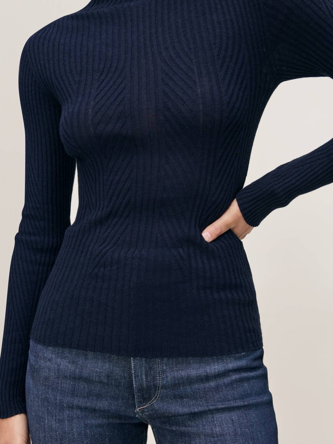 DL1961 - Women's Turtleneck Sweater in navy 1 - women's sweater - view 6