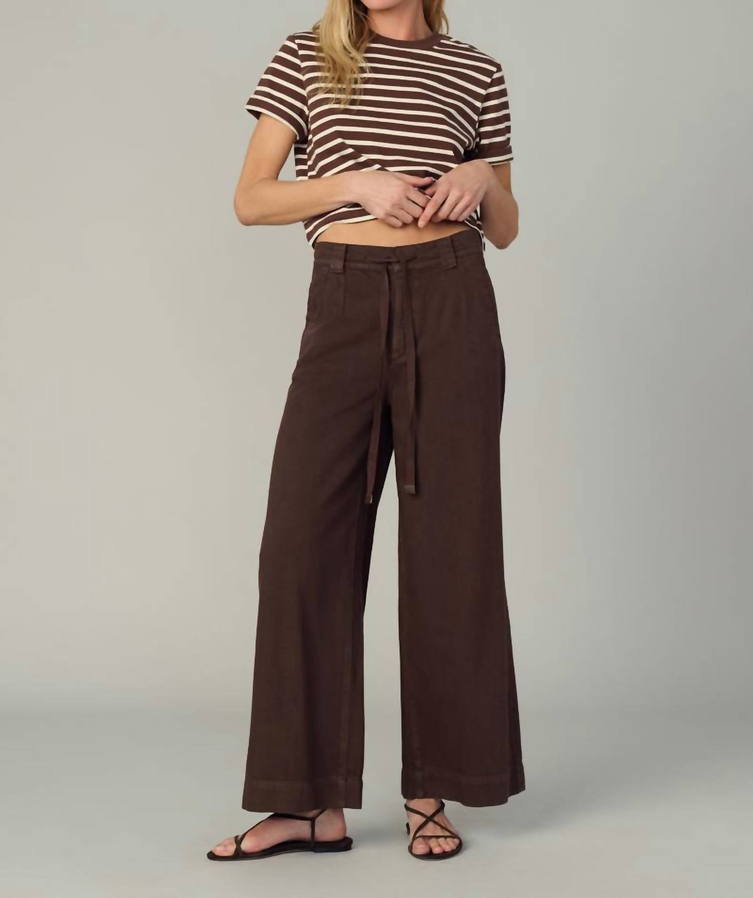 Joe's Jeans Addison Wide Leg Pant in coffee - women's pants