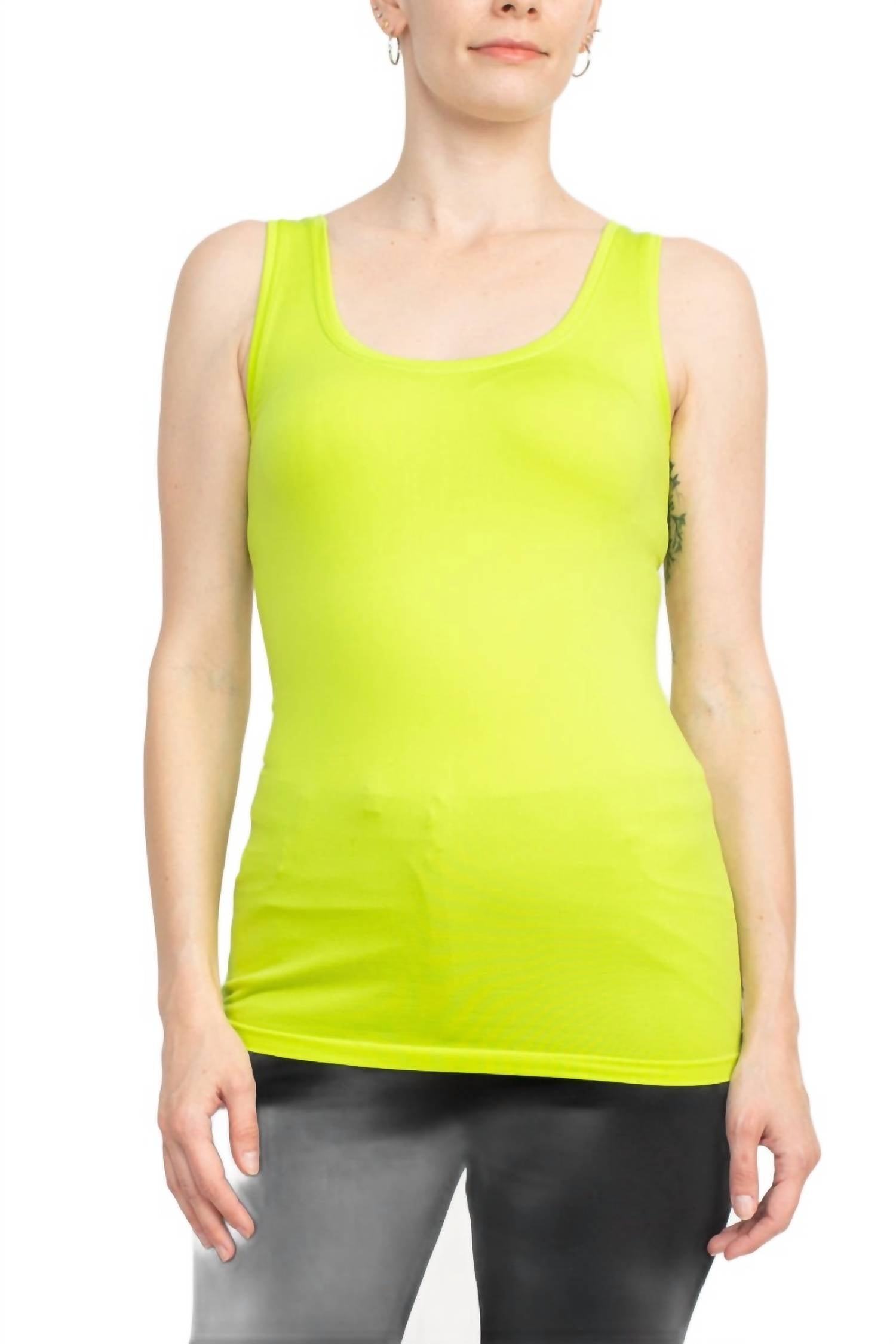 Alberto Makali - Scoop Neck Sleeveless Solid Spandex Top