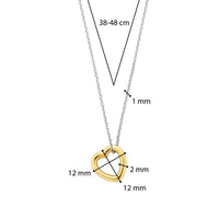 Ti Sento - Women's Gold-Plated Hanging Heart Necklace