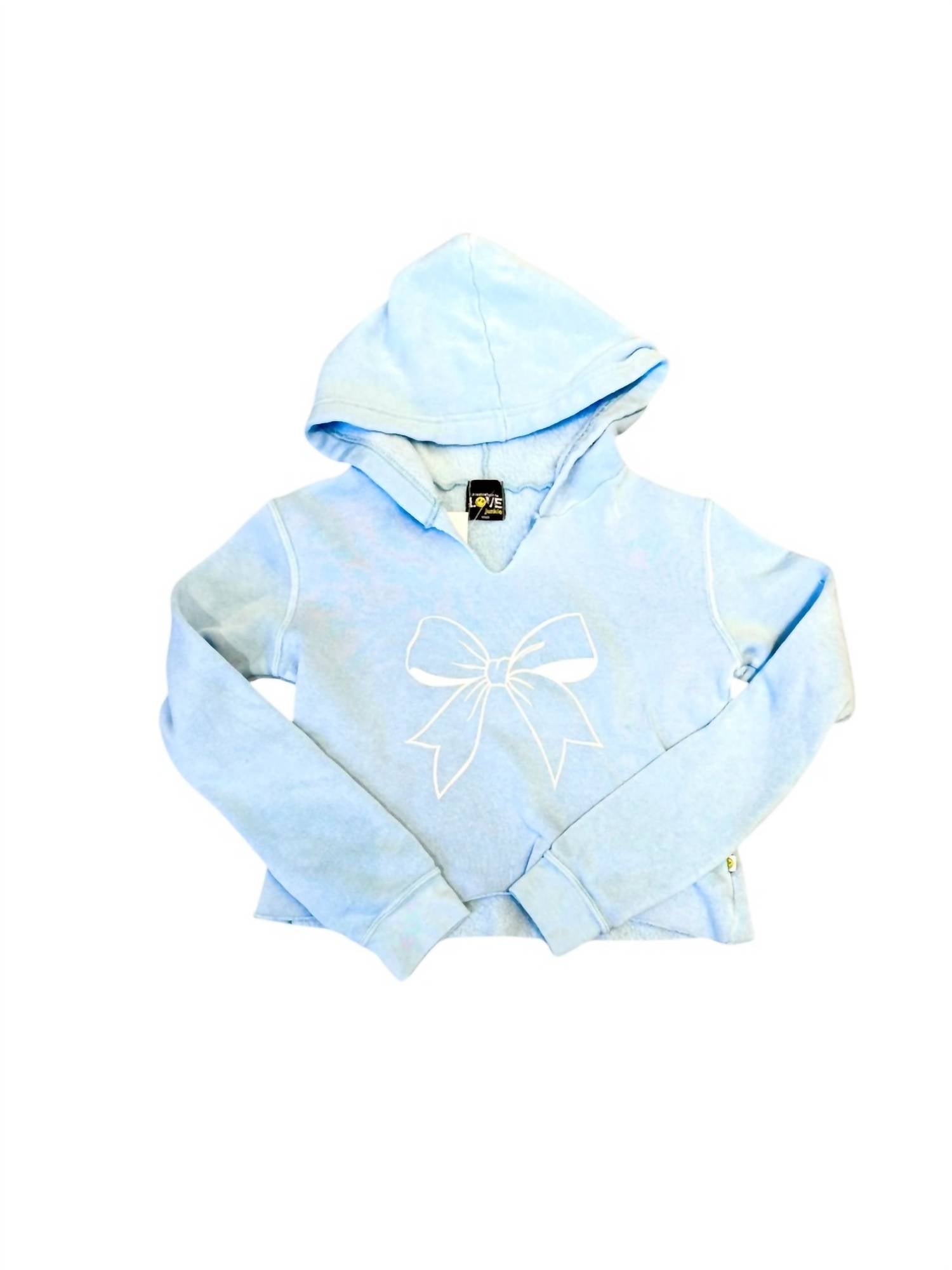 Love Junkie - Girls' Cropped Fleece Hoodie With Bow