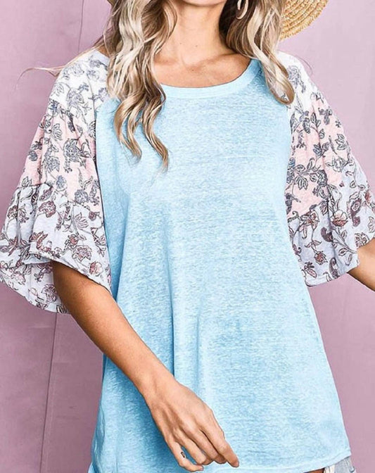 Bibi - Floral Sleeve Top
