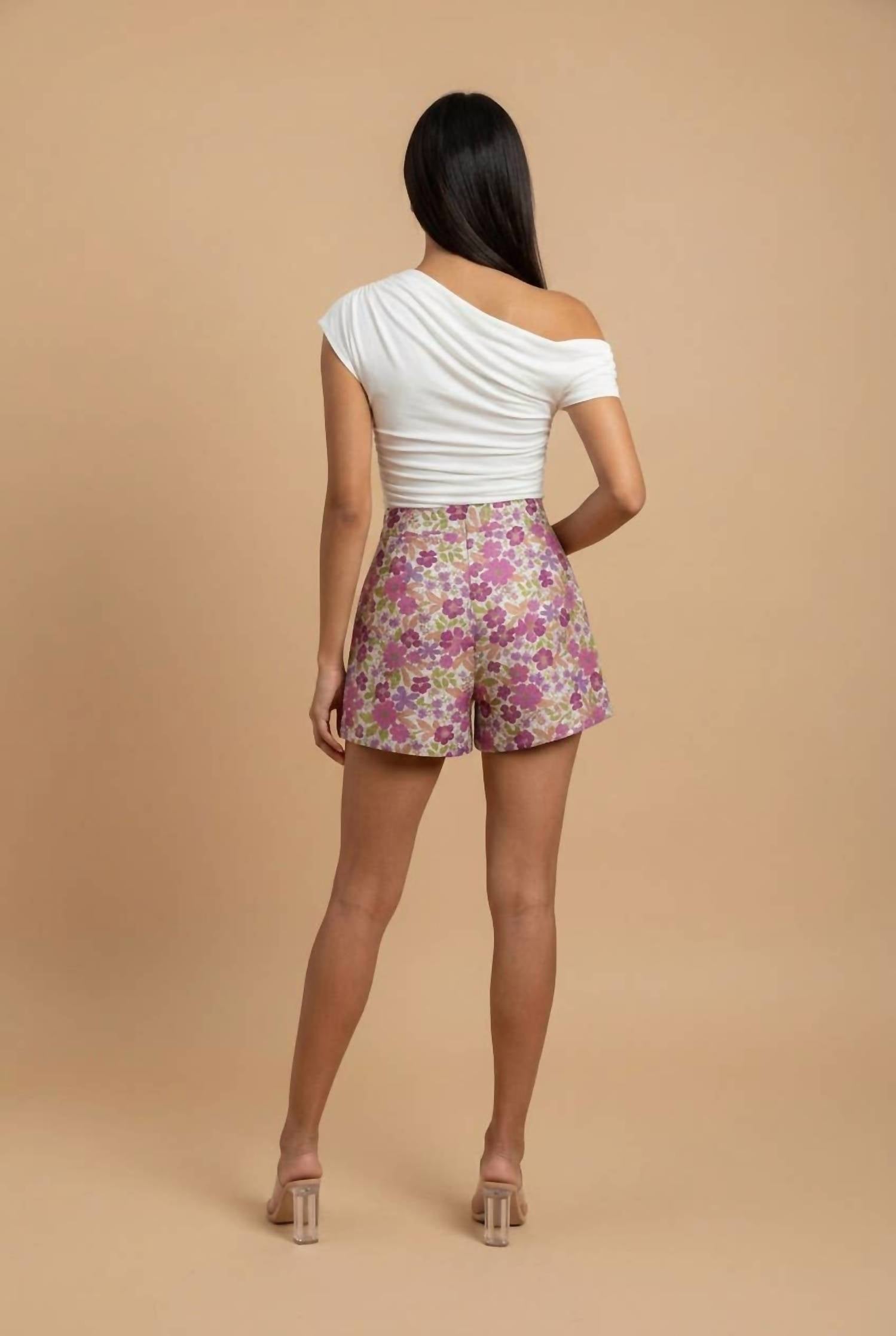 Fore Collection - High Waist Embroidered Shorts With Pockets