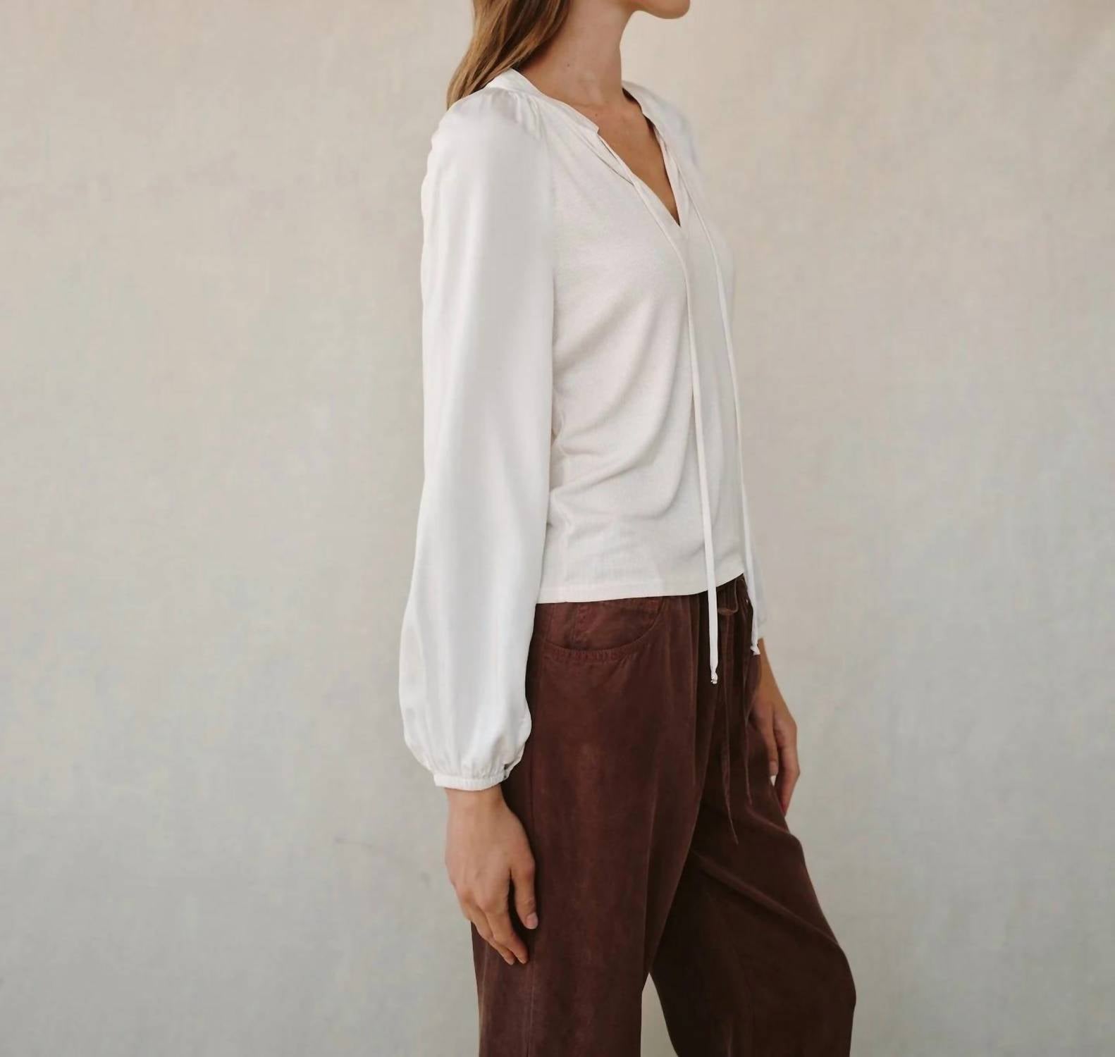 Bella Dahl - Long Sleeve Raglan Mixed Shirt