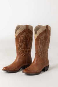 Matisse Women's Cisco Western Two Tone Boot in tan natura - women's shoe - detail view