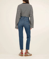 Kut From The Kloth - Reese High Rise Fab Ab Ankle Straight Raw Hem Jean