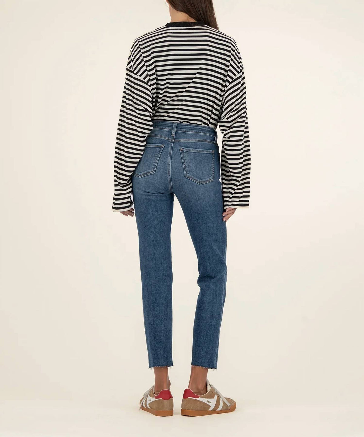 Kut From The Kloth - Reese High Rise Fab Ab Ankle Straight Raw Hem Jean