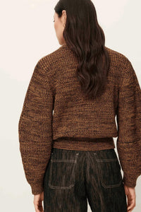 Sessun Wadden Balloon Sleeves Jumper in kakiwood - women's long sleeve top - view 6