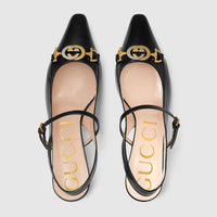 Gucci - Women's Decollete Leather Slingback Pump