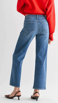 Just Black Denim - Women's Mid-rise Medium Wash Slim Wide Leg Jeans