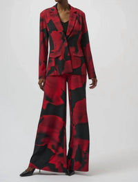 Joseph Ribkoff Abstract Print Long Sleeve Straight Blazer in black red - women's jacket - alternate view