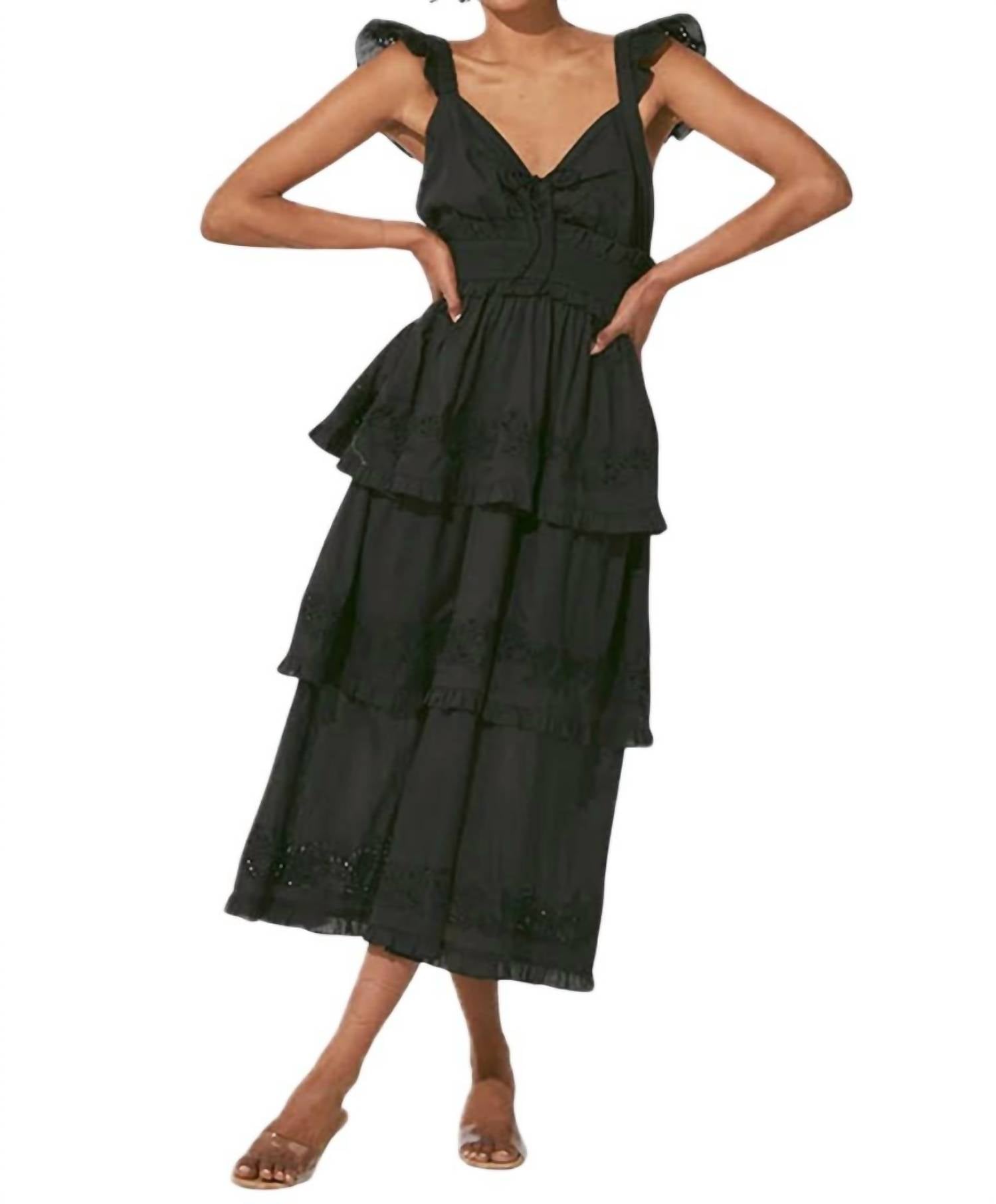 Cleobella Eliana Midi Dress in black - women's dress
