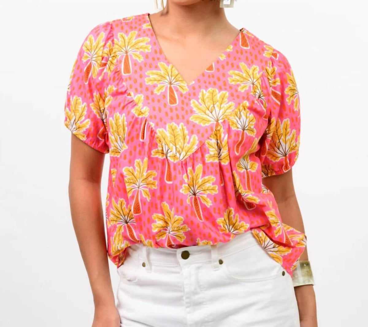 Ivy Jane - Palm Tree V Neck Top