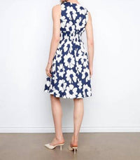 Charlie B - Cotton Voile Printed Front-zip Midi Dress
