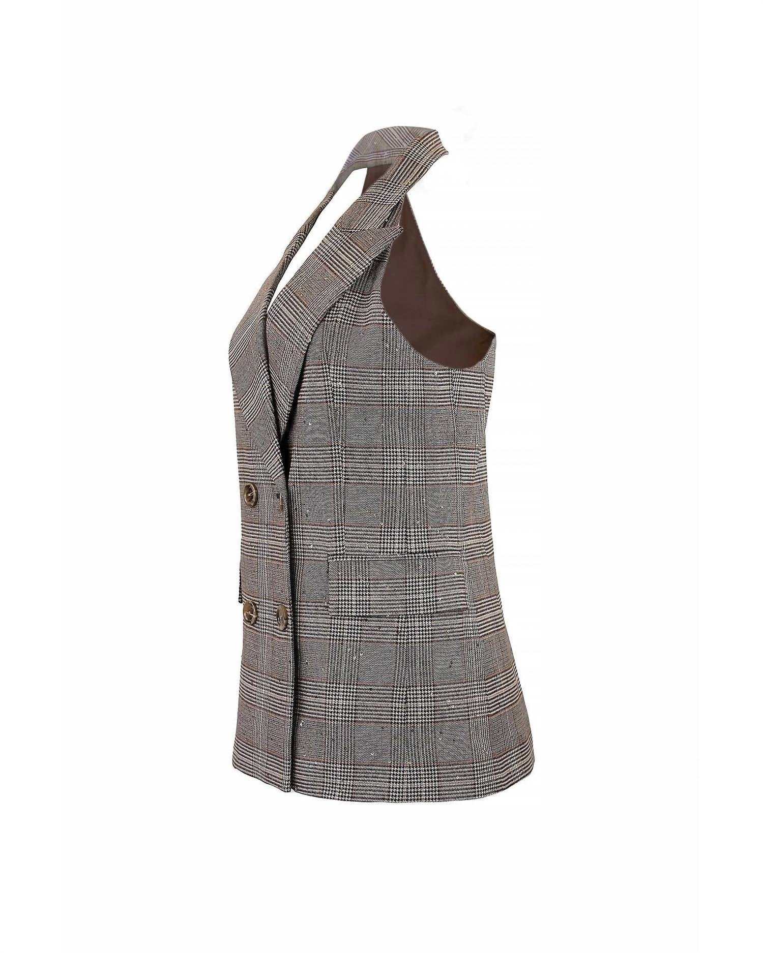 Theo The Label - Eudora Sequined Halter Vest