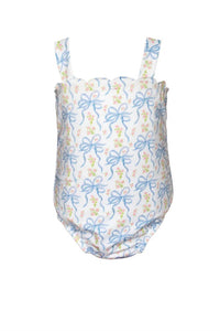 THE PROPER PEONY Girls Blossom Bow One Piece Swimsuit in white - kids' item