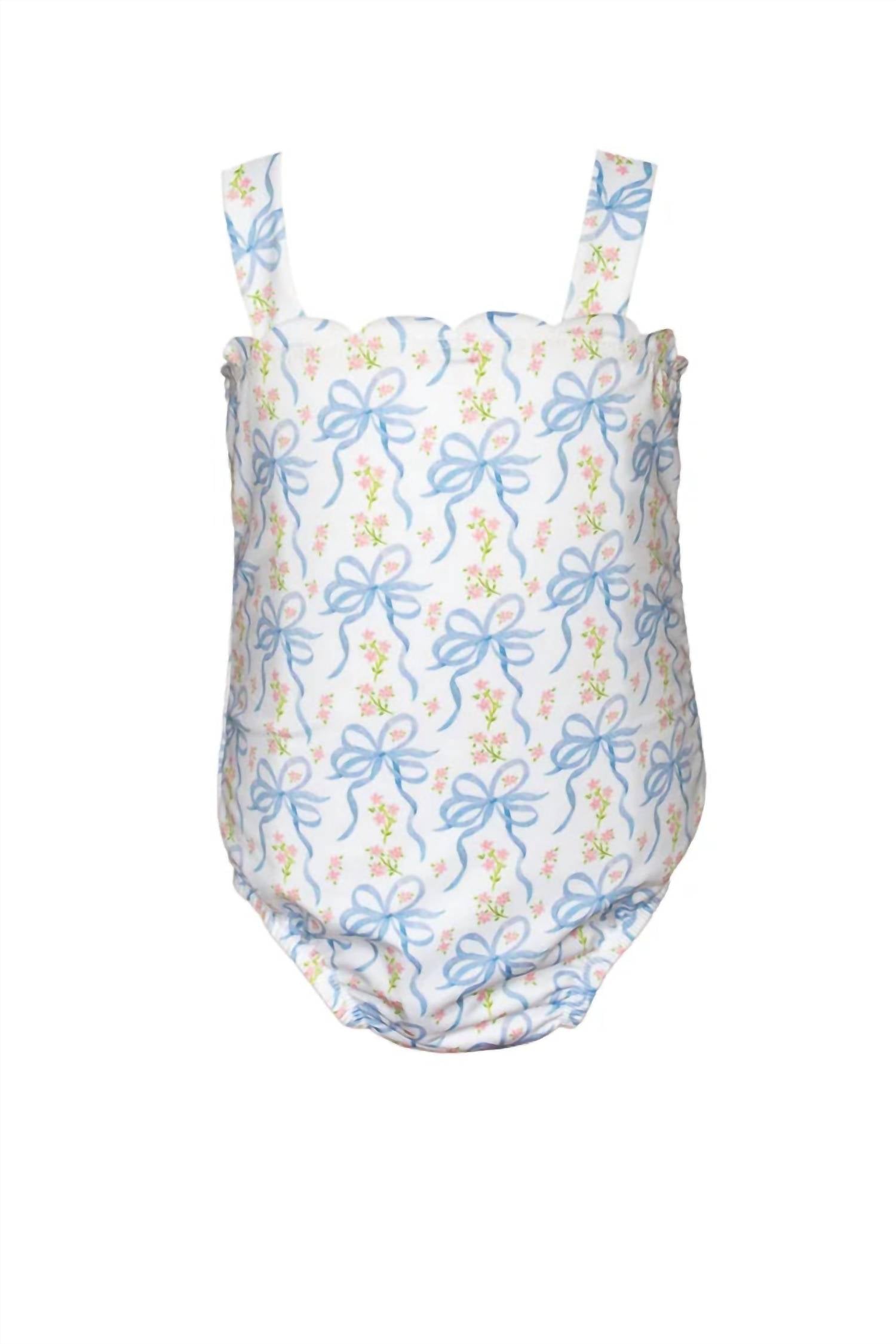 THE PROPER PEONY Girls Blossom Bow One Piece Swimsuit in white - kids' item