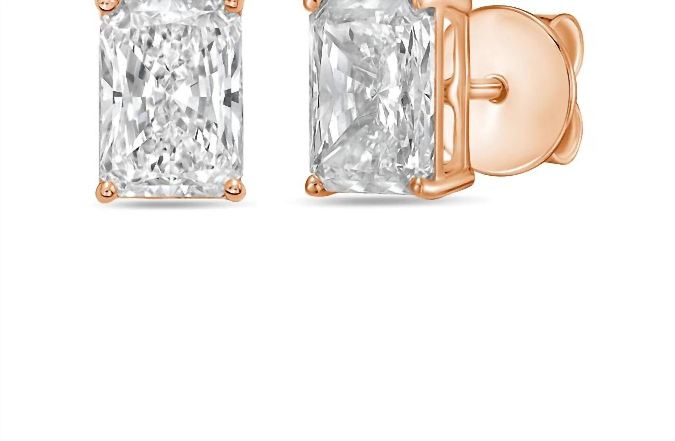Diana M Jewels - Women's Radiant Lab-grown Diamond Stud Earrings (1.00 Tcw) - Delicate