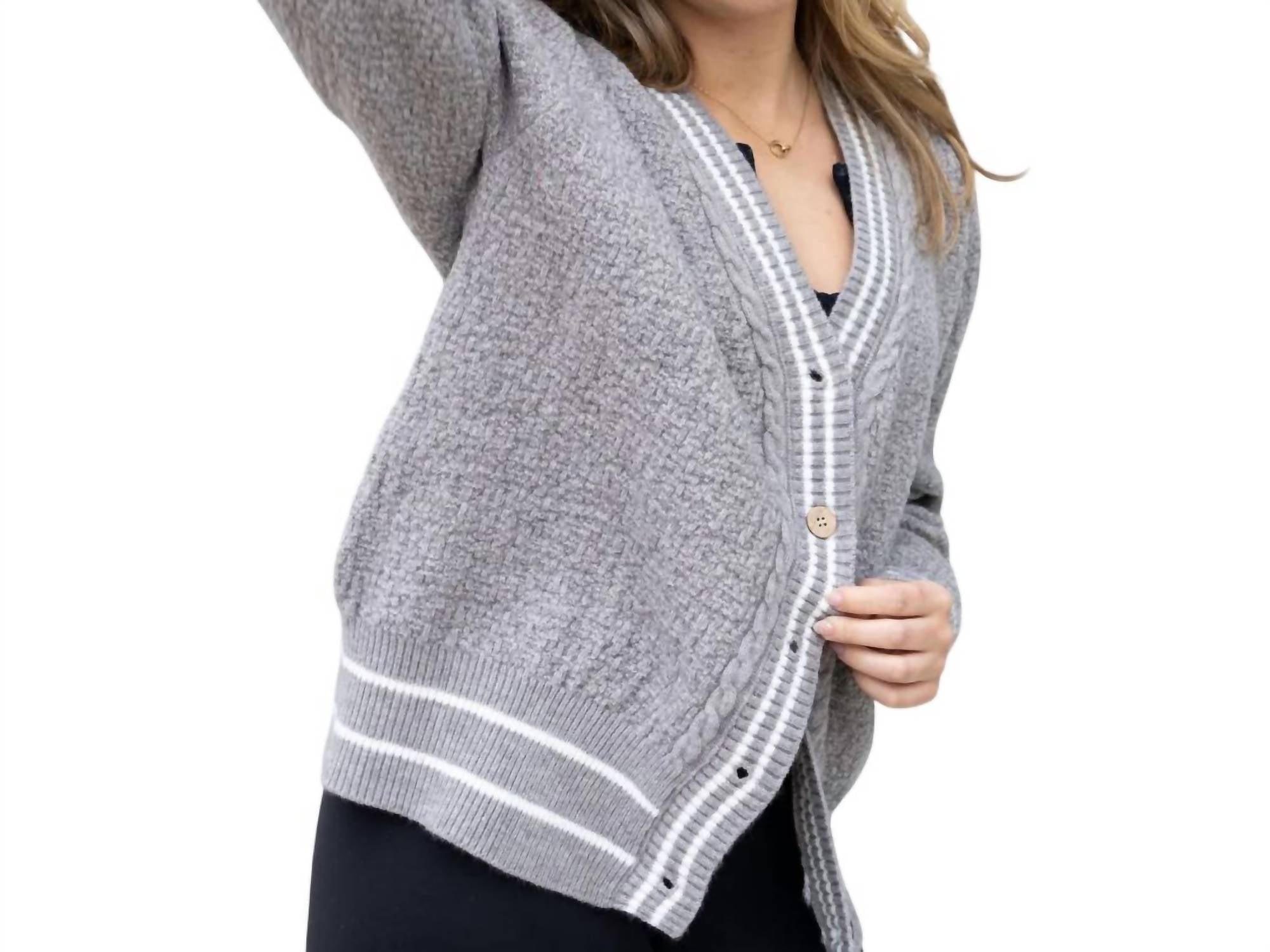 Lavender J - Bruges Baseball Cardigan