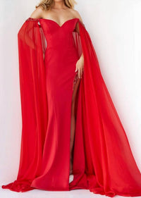 Jovani - Off Shoulder Sweetheart Neck Prom Dress