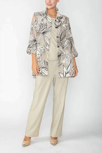 IC Collection Wire Collar Blouse With Black Detail in cream - women's blouse