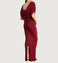 line and dot Mazzy Knit Skirt in burgundy - women's skirt - alternate view