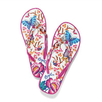 Brighton - Women's Geisha Butterflies Cherry Blossoms Platform Flip Flops