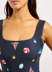 Seafolly Beach Club Dd One Piece Swimsuit in blue - women's swimwear - view 4