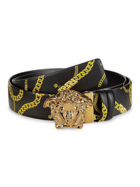 Versace - Men's La Medusa Chain Print Reversible Belt