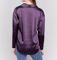 Charlie B - Solid Gutsy Satin Button-Down Shirt