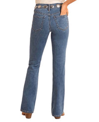 Rock & Roll Denim Two Tone High Rise Bootcut Jeans in medium wash - women's jeans - alternate view