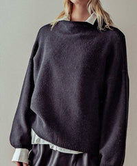 Trend:Notes - Texture Knit Bell Sleeve Turtle Neck Sweater