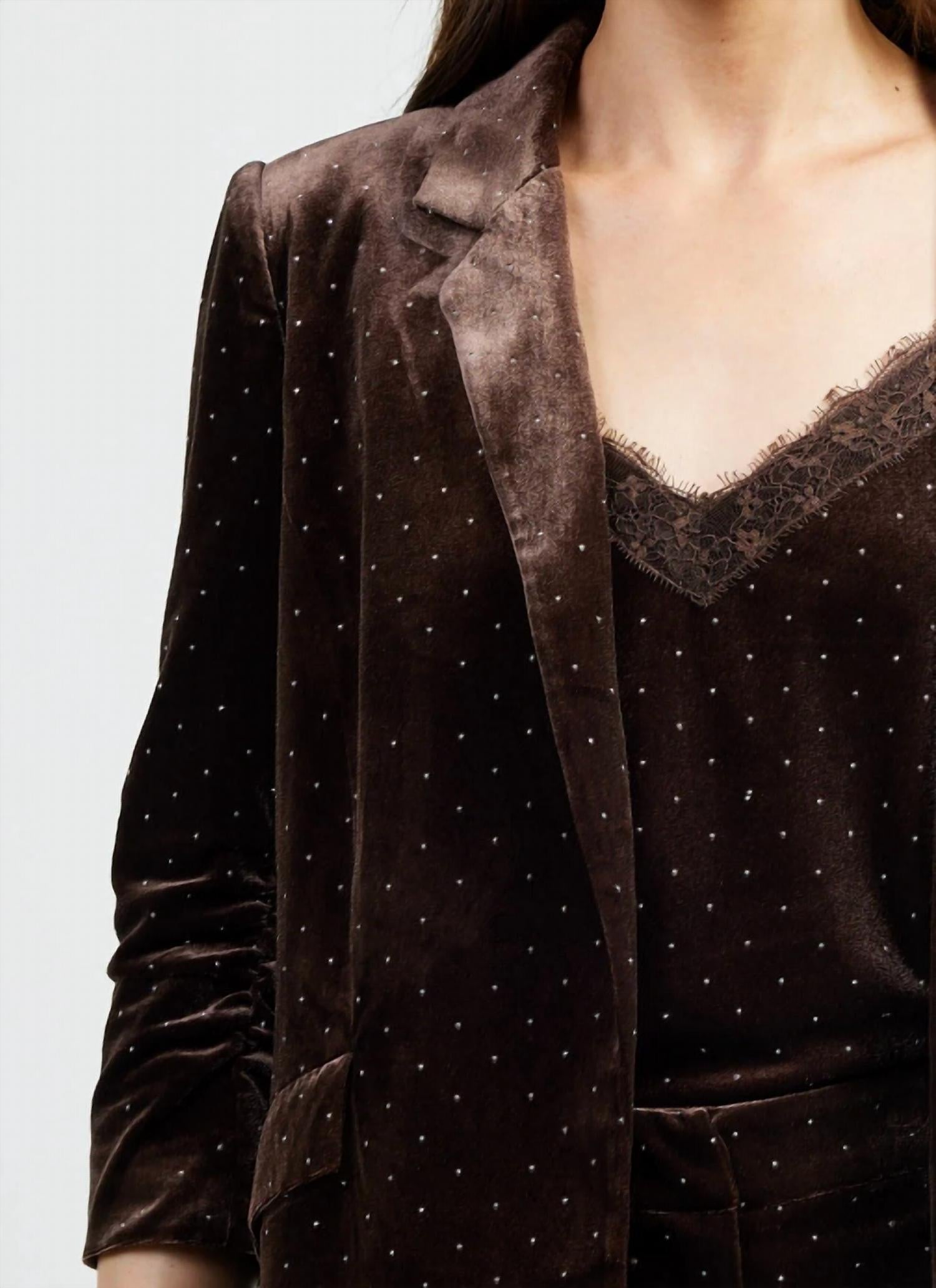Skies Are Blue - Roma Studded Velvet Blazer