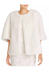 Adrianna Papell - Crew Neck Open Front Cape Jacket