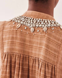 ALIX OF BOHEMIA Nehru Shell And Gem Top in jute pink - women's blouse - alternate view