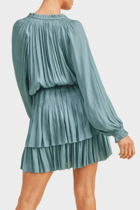 Reset By Jane - Flutter Sleeve Silky Crinkle Mini Dress