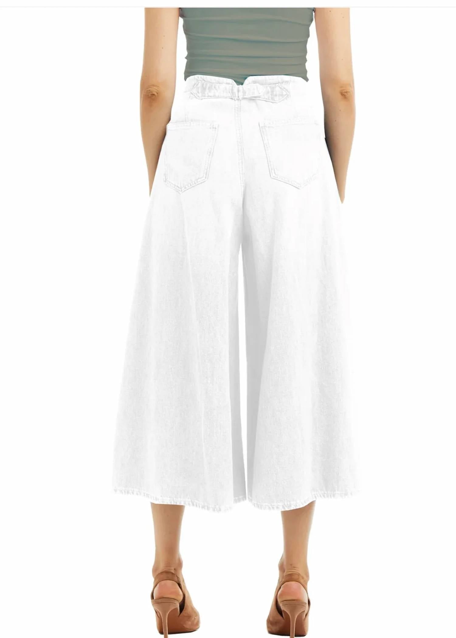 Tractr - Culotte Jeans With Back Waist Buckle