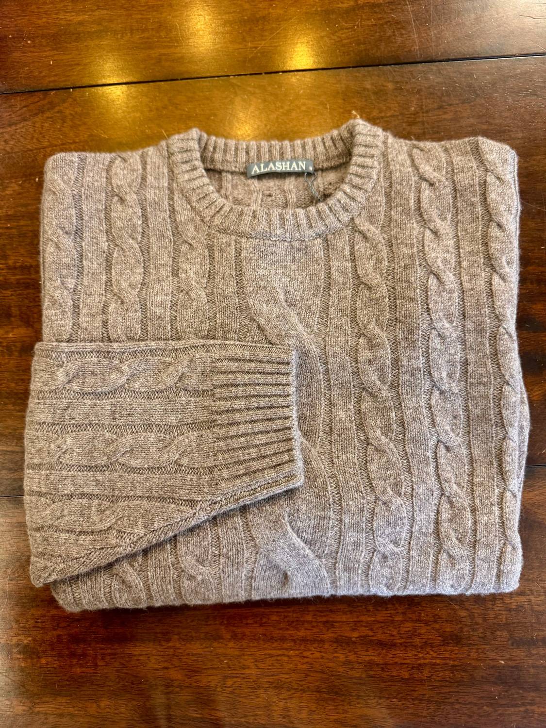 Alashan Cashmere - Men's Cable Crew Neck Sweater