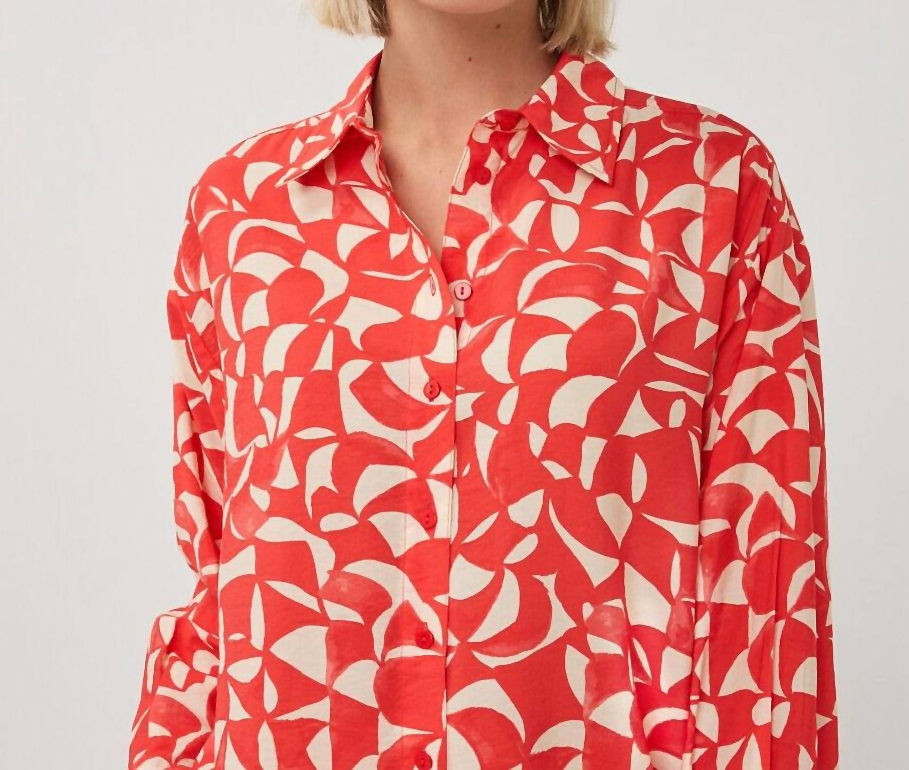 Esqualo - Scarlet Graphic Blouse