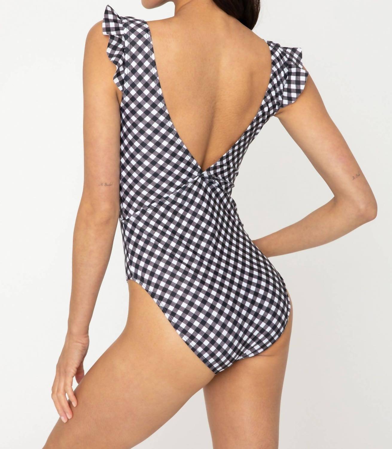 Marina West Swim - Low V-neck Ruffle One Piece Swimsuit