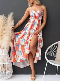 Trendsi - Printed Spaghetti Strap Maxi Dress with Pockets