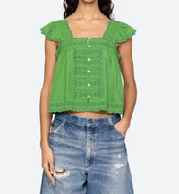 Sea - Eliza Flutter Sleeve Top