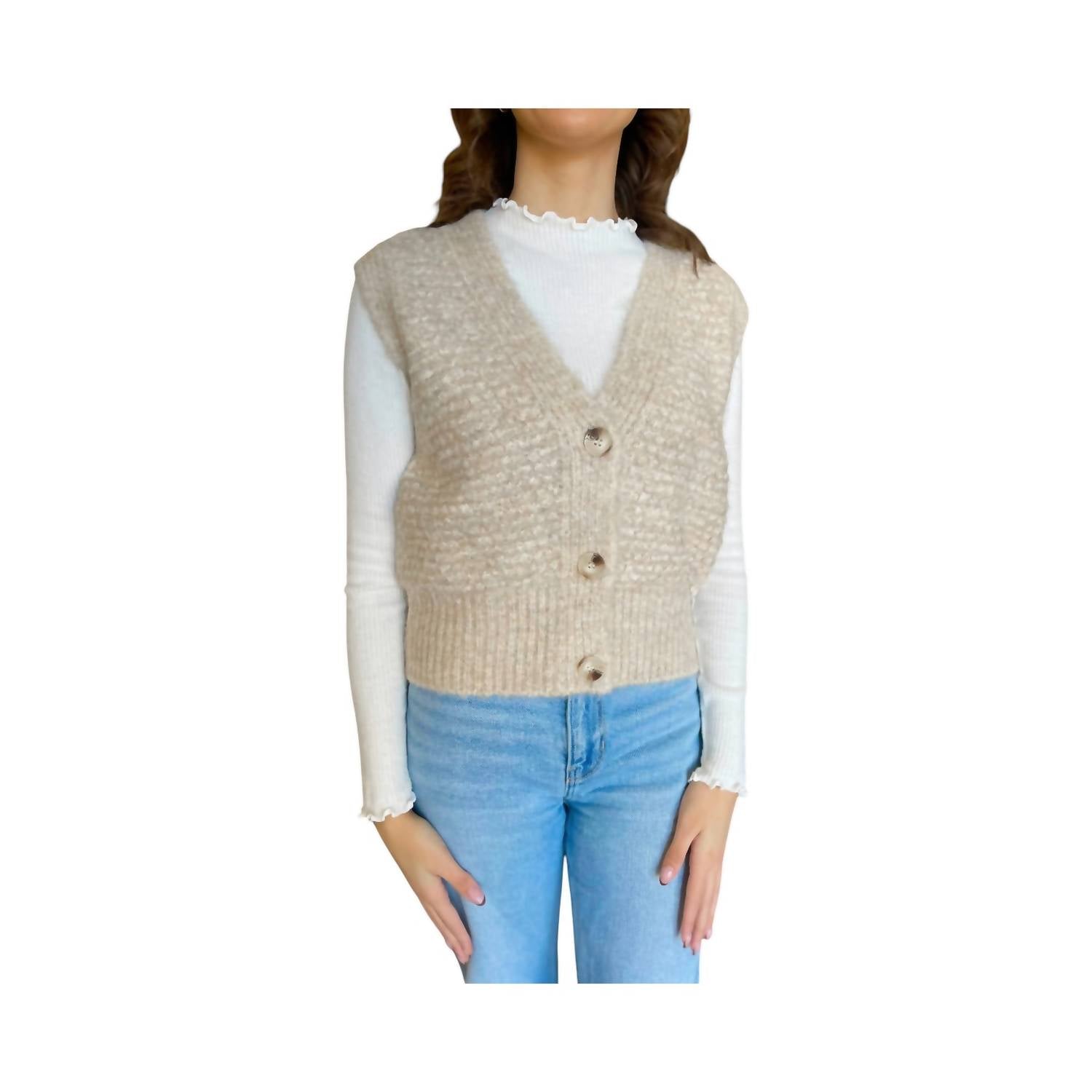 Hem & Thread - Button Front Sweater Vest