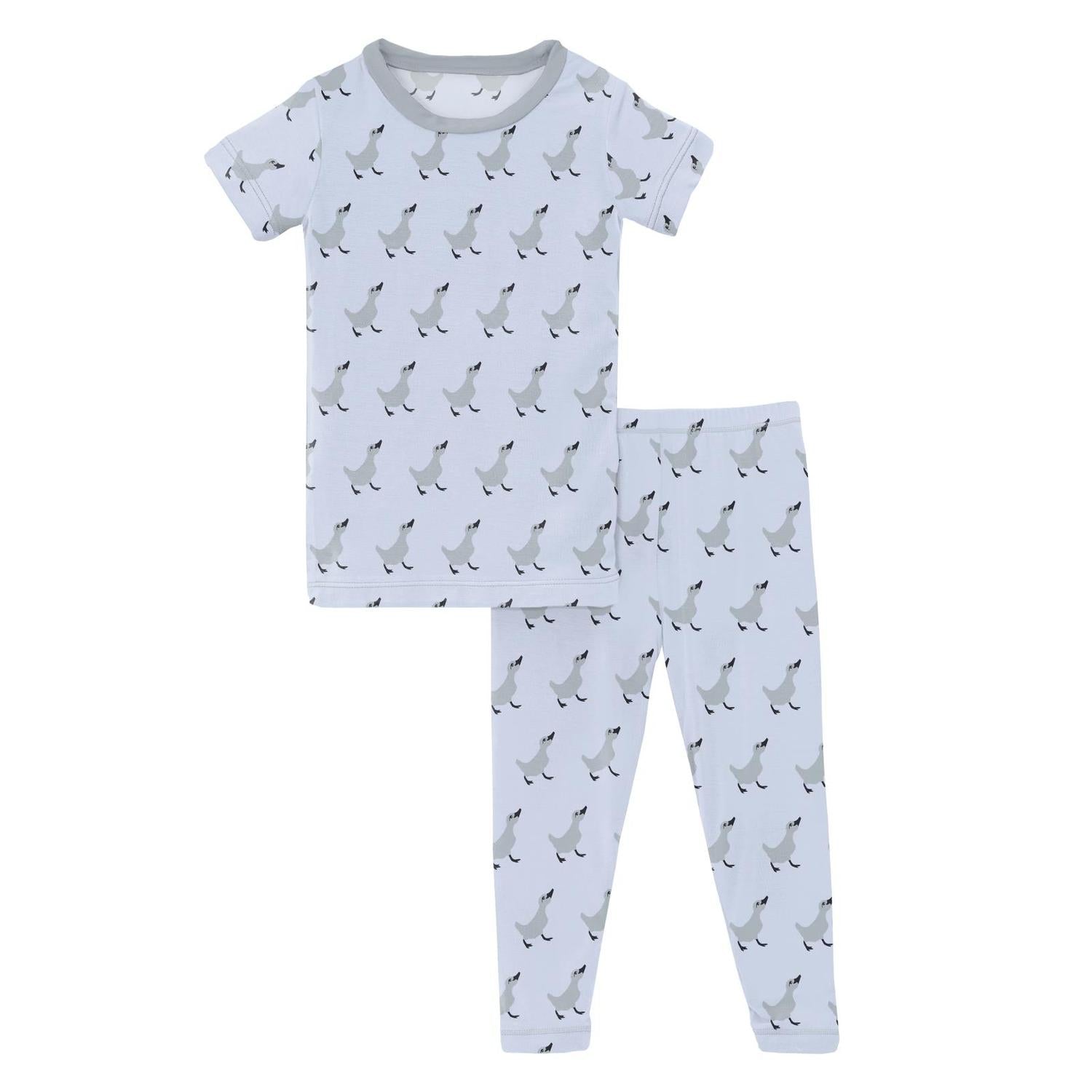Kickee - Kids' Bamboo Print Short Sleeve Pajama Set