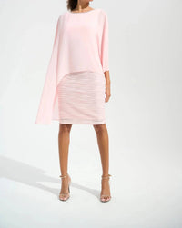 Joseph Ribkoff - Chiffon Poncho Overlay Sheath Dress