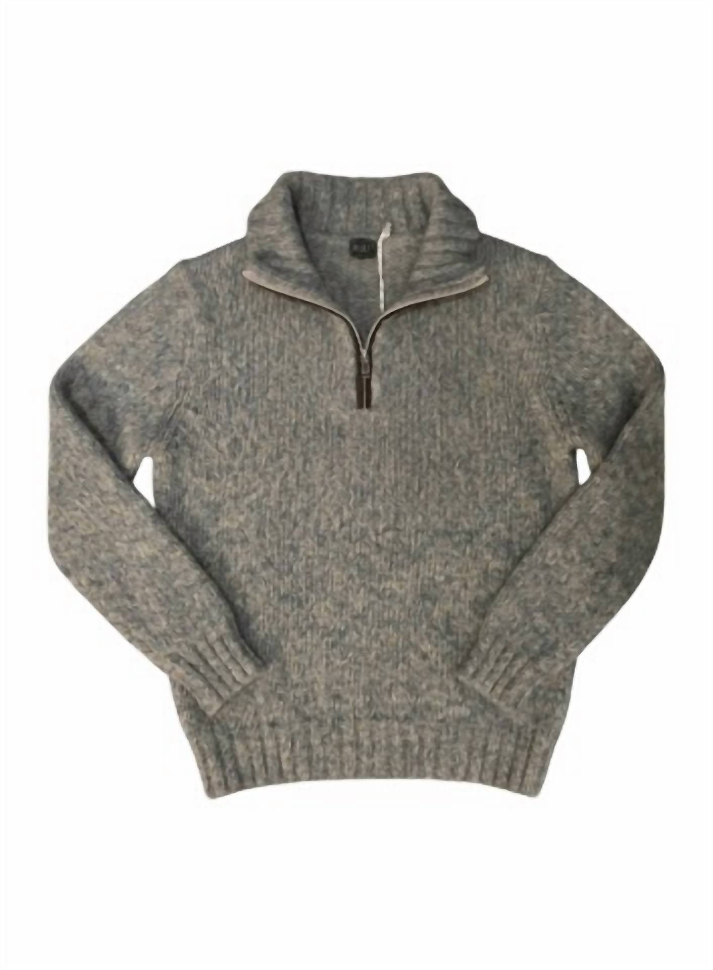 Fedeli Men's Eco Alpaca Zip Up Sweater in grey - men's sweater