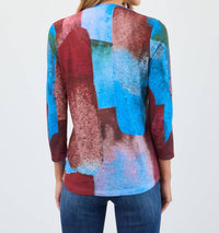 Fdj - Three Quarter Sleeve V-neck Top